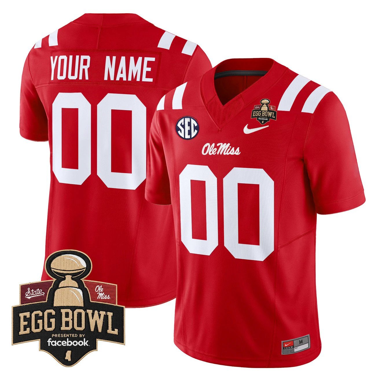 Custom Ole Miss Rebels Jersey 2025 Egg Bowl Vapor Limited Stitched by My Store NCAA Football Jerseys