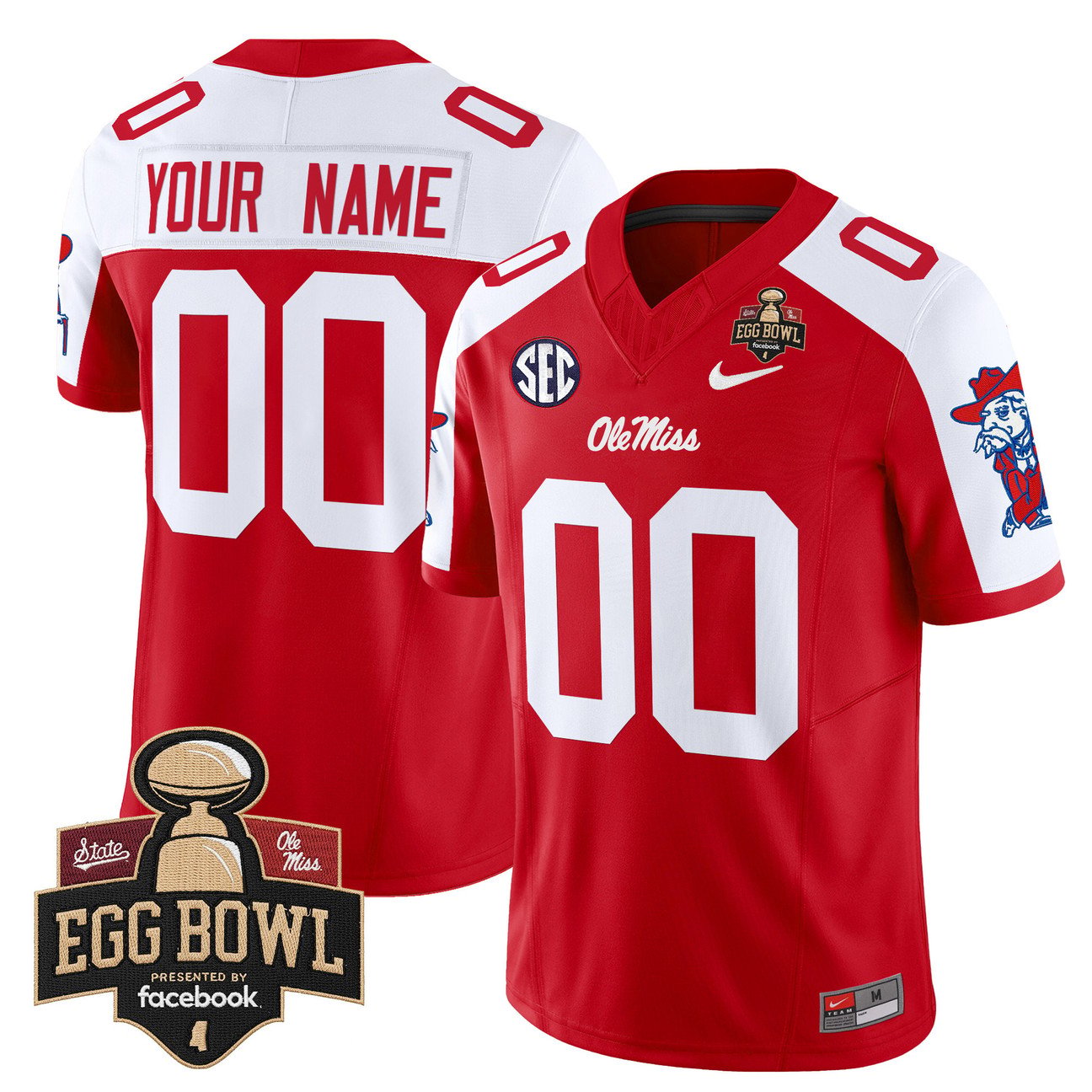 Custom Ole Miss Rebels Jersey 2025 Egg Bowl Vapor Limited Stitched by My Store NCAA Football Jerseys