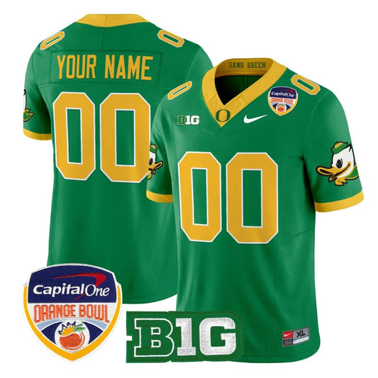 Custom Oregon Ducks Jersey 2026 Orange Bowl Patch Vapor Limited Stitched by My Store NCAA Football Jerseys
