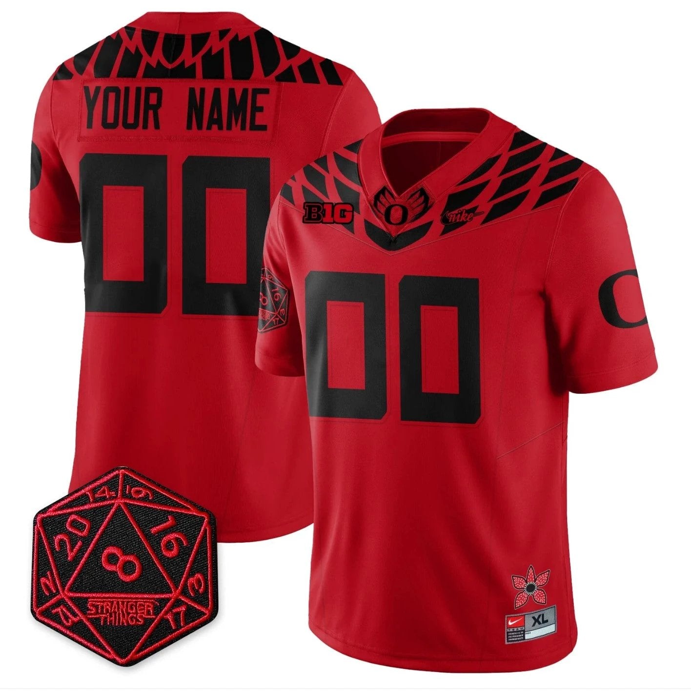 Custom Oregon Ducks Jersey Shoe Duck Stranger Things Vapor Stitched by My Store NCAA Football Jerseys