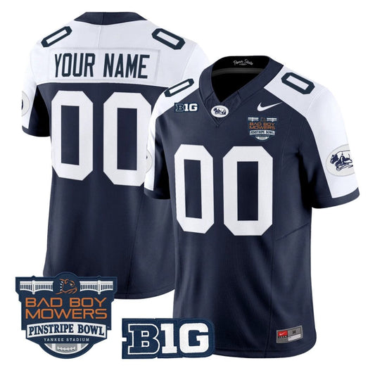 Custom Penn State Jersey Throwback Pinstripe Bowl Patch Stitched by My Store NCAA Football Jerseys