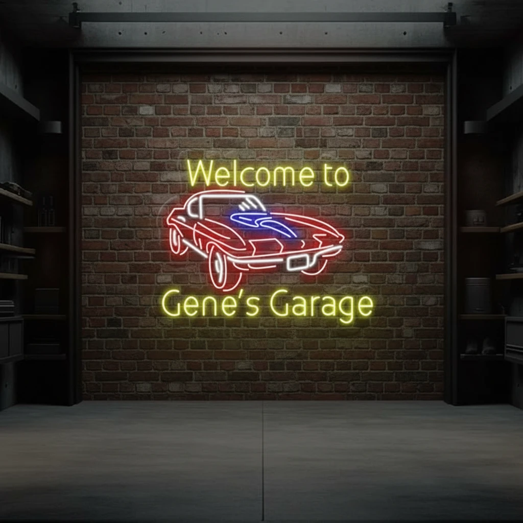 Custom Personalized Garage Led Neon Sign by Neonchics