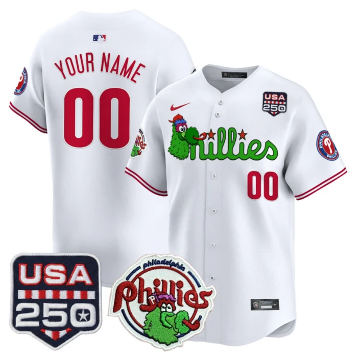 Custom Philadelphia Phillies Jersey Phanatic 250 America Patch Stitched by My Store