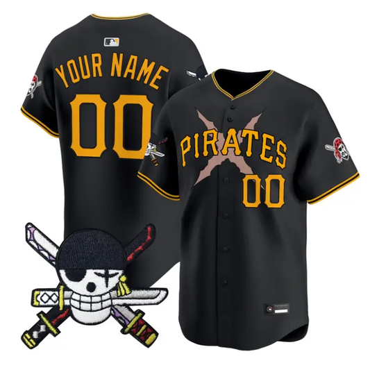 Custom Pittsburgh Pirates Jersey Name, Number One Piece Zoro Patch by My Store