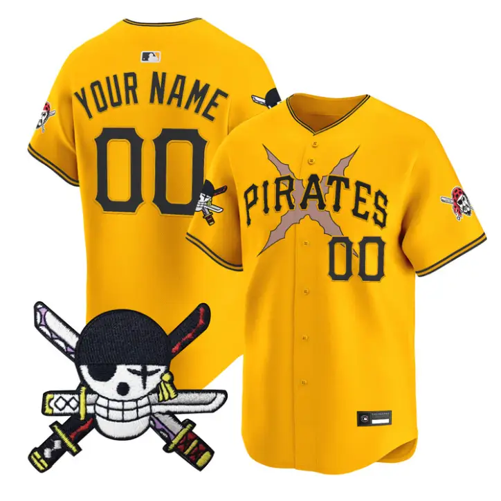 Custom Pittsburgh Pirates Jersey Name, Number One Piece Zoro Patch by My Store