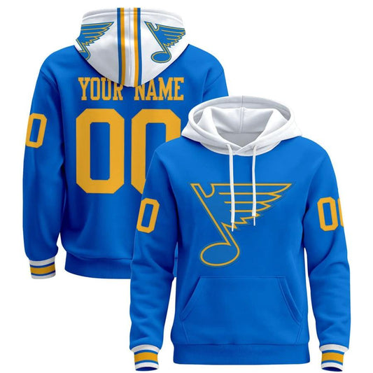 Custom St. Louis Blues Hoodie Name, Number 2025-26 Premium Pullover Stitched by Hoodie Pullover