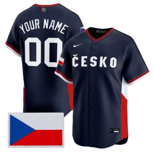 Custom Team Czechia Jersey Name, Number 2026 World Baseball Stitched by My Store