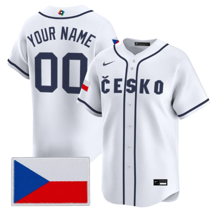Custom Team Czechia Jersey Name, Number 2026 World Baseball Stitched by My Store
