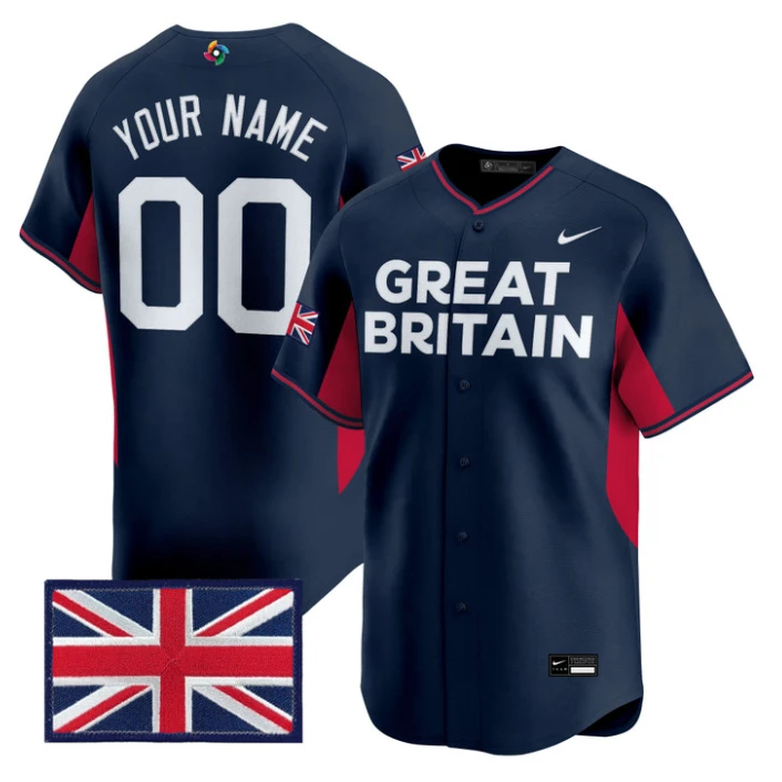 Custom Team Great Britain Jersey 2026 World Baseball Classic Stitched by My Store