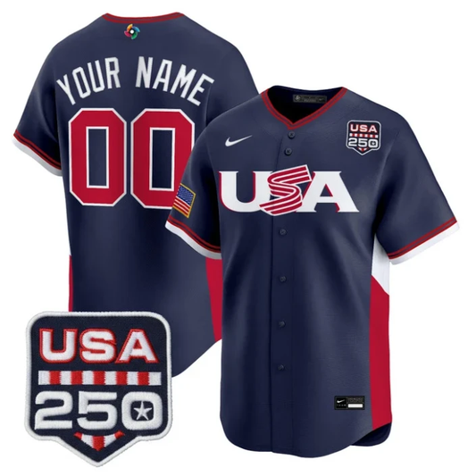 Custom Team USA Jersey World Baseball Classic 250 USA Patch 2026 Roster Stitched by My Store