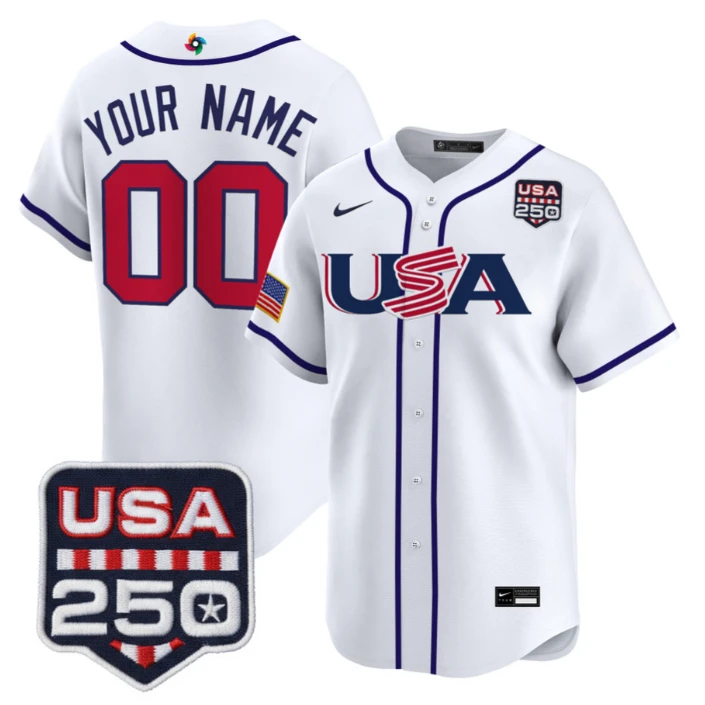 Custom Team USA Jersey World Baseball Classic 250 USA Patch 2026 Roster Stitched by My Store