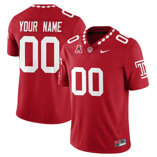 Custom Temple Jersey Name, Number Football 2025 Vapor Limited Stitched by My Store NCAA Football Jerseys