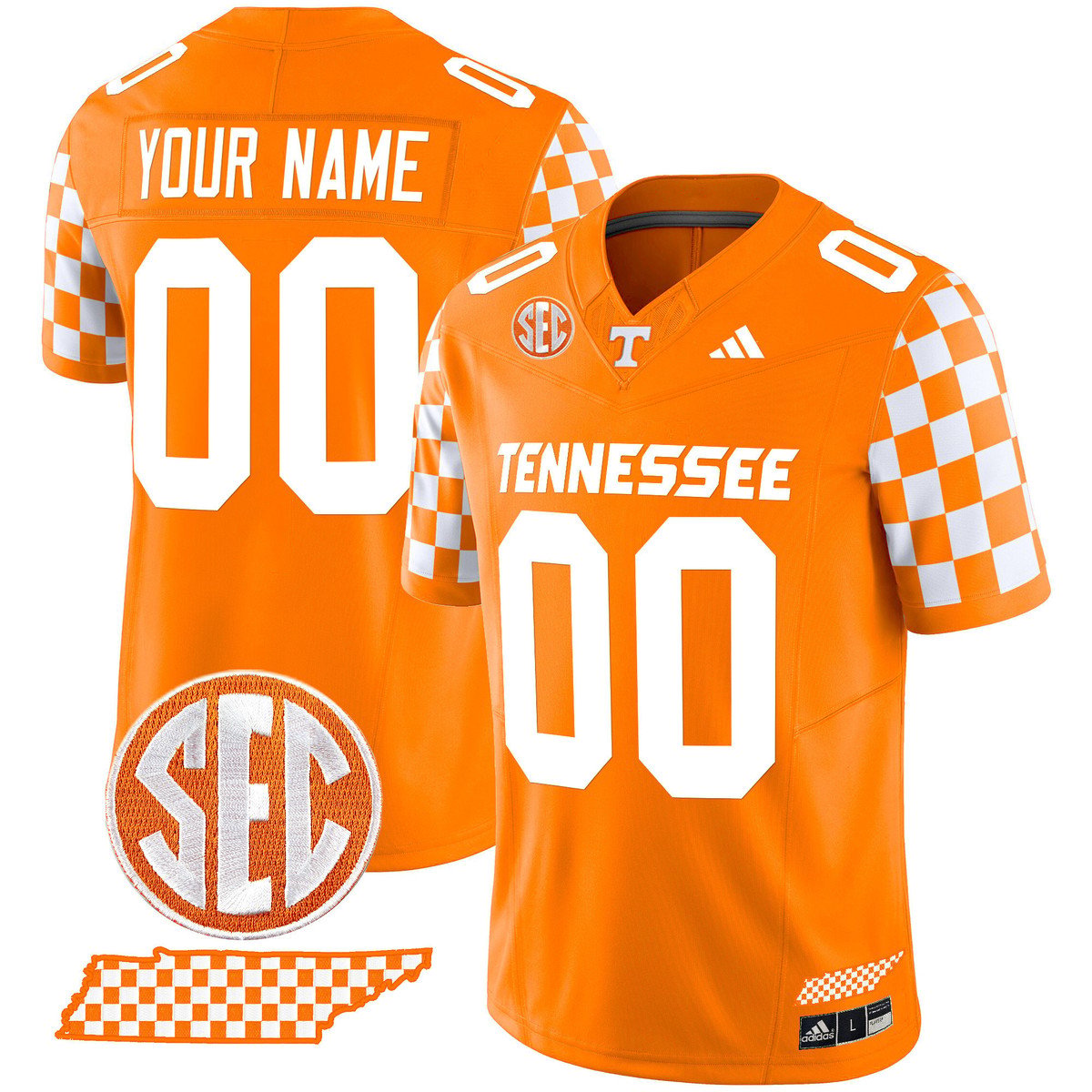 Custom Tennessee Vols Jersey Rebrand 2026 Checkerboard Stitched by My Store NCAA Football Jerseys