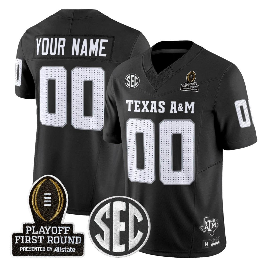 Custom Texas A&M Aggies Jersey 2025 Playoff First Round Stitched by My Store NCAA Football Jerseys
