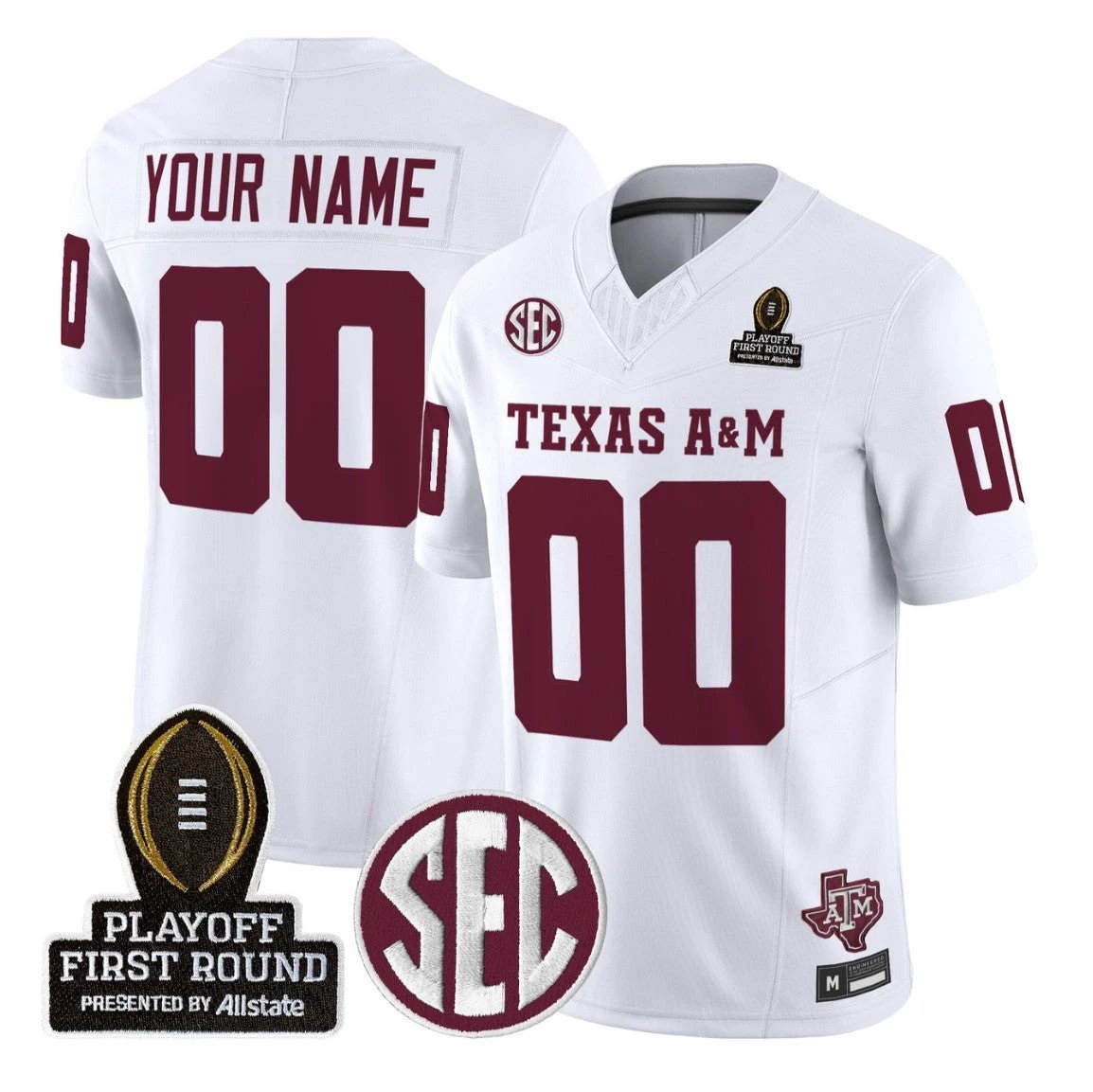 Custom Texas A&M Aggies Jersey 2025 Playoff First Round Stitched by My Store NCAA Football Jerseys