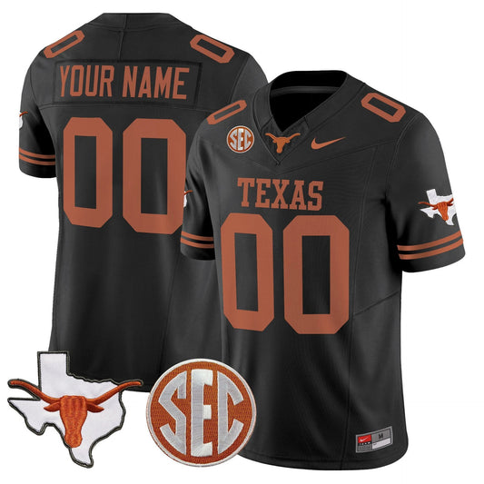 Custom Texas Longhorns Jersey 2025 State Map SEC Patch Stitched by My Store NCAA Football Jerseys