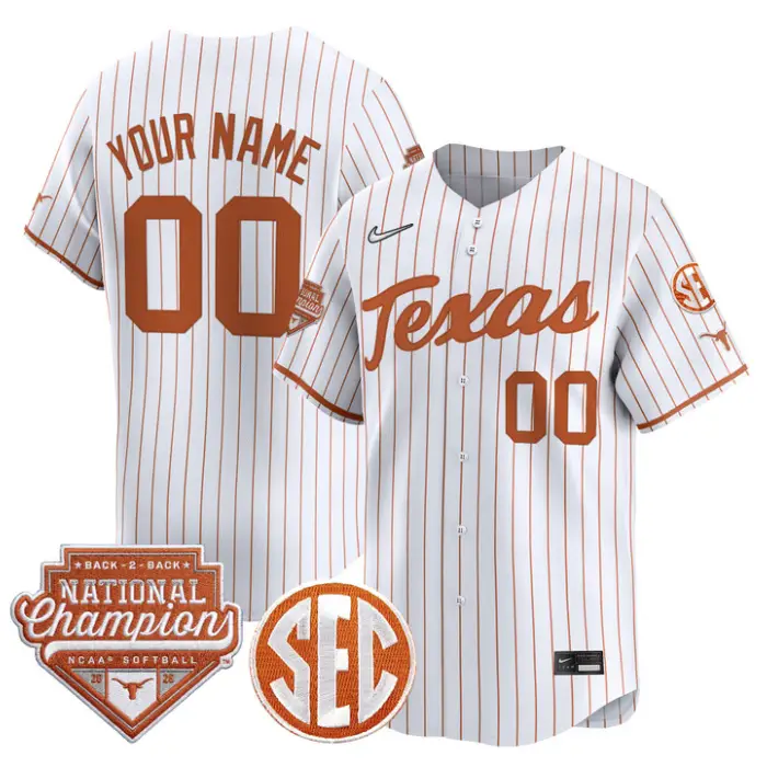 Custom Texas Longhorns Jersey 2026 Back-To-Back World SeriesChampions by My Store