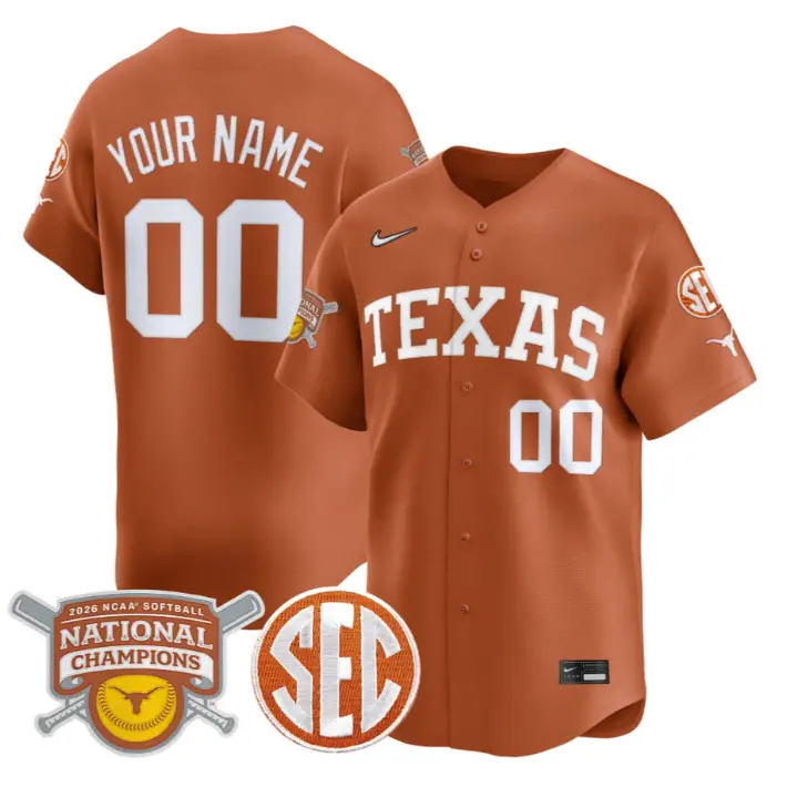Custom Texas Longhorns Jersey 2026 Softball Champions Stitched by My Store