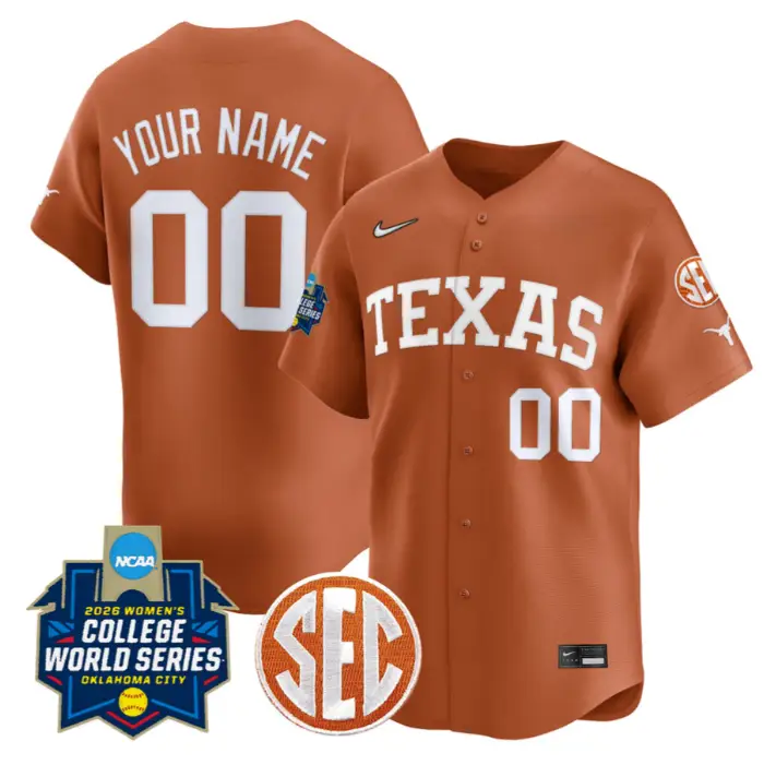 Custom Texas Longhorns jersey Softball 2026 World Series Stitched by My Store