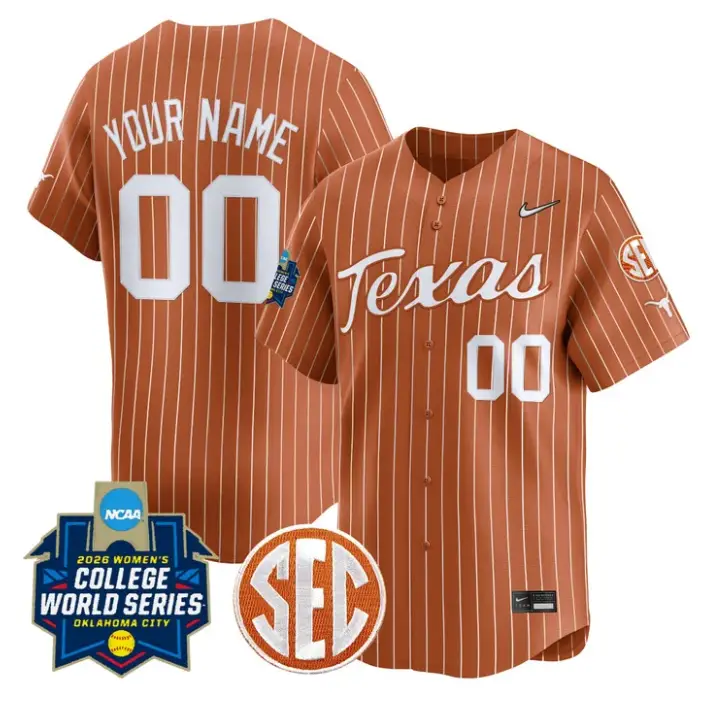 Custom Texas Longhorns jersey Softball 2026 World Series Stitched by My Store