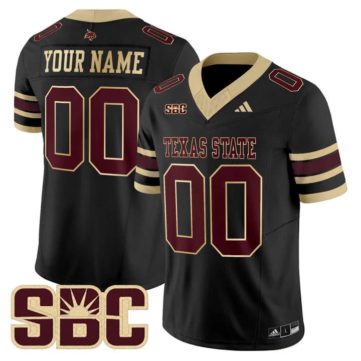 Custom Texas State Bobcats Jersey Name, Number 2025 Limited Stitched by My Store NCAA Football Jerseys