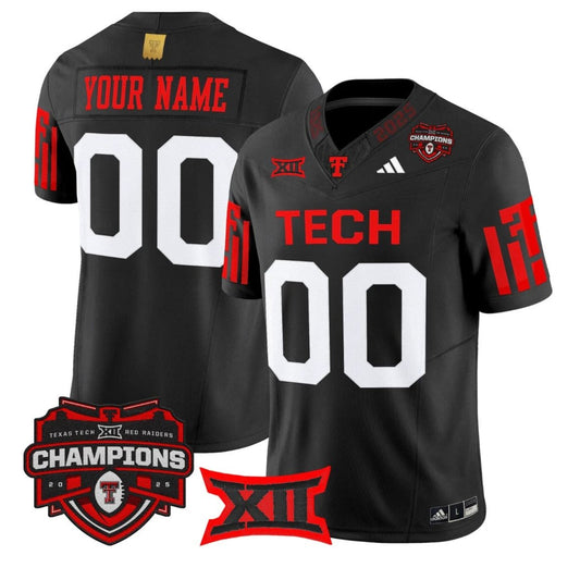 Custom Texas Tech Red Raiders Jersey 2025 Big 12 Champions Vapor Stitched by My Store NCAA Football Jerseys