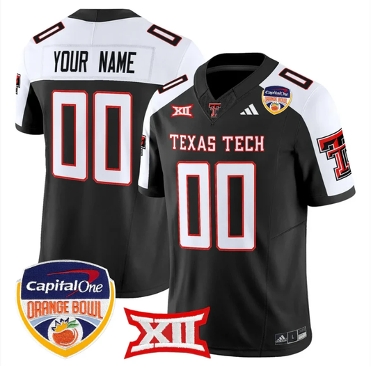 Custom Texas Tech Red Raiders Jersey 2025 Orange Bowl V2 Limited Stitched by My Store NCAA Football Jerseys