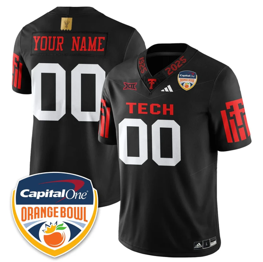 Custom Texas Tech Red Raiders Jersey Name, Number Orange Bowl Vapor Stitched by My Store NCAA Football Jerseys