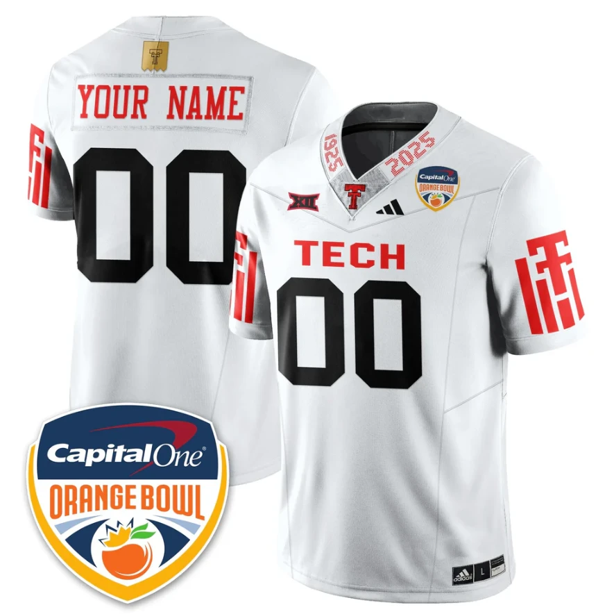 Custom Texas Tech Red Raiders Jersey Name, Number Orange Bowl Vapor Stitched by My Store NCAA Football Jerseys