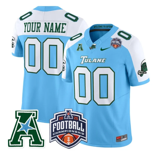 Custom Tulane Green Wave Jersey 2025 AAC Championship Vapor Stitched by My Store NCAA Football Jerseys