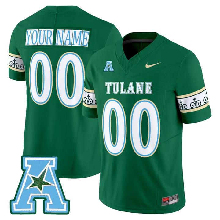 Custom Tulane Green Wave Jersey 2025 City Edition Vapor Limited Stitched by My Store NCAA Football Jerseys