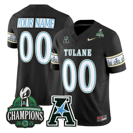 Custom Tulane Green Wave Jersey City Edition 2025 AAC Champions Stitched by My Store NCAA Football Jerseys