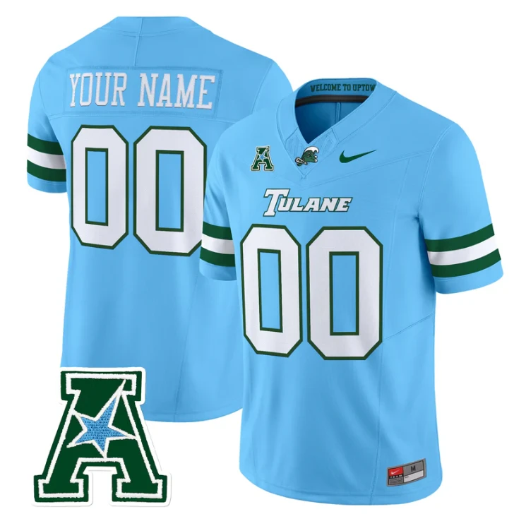 Custom Tulane Green Wave Jersey Name, Number 2025 Vapor Limited Stitched by My Store NCAA Football Jerseys