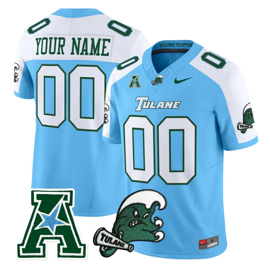 Custom Tulane Green Wave Jersey Name, Number 2025 Vapor Limited Stitched by My Store NCAA Football Jerseys