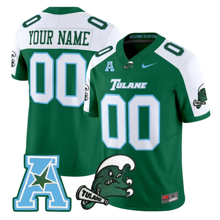 Custom Tulane Green Wave Jersey Name, Number 2025 Vapor Limited Stitched by My Store NCAA Football Jerseys