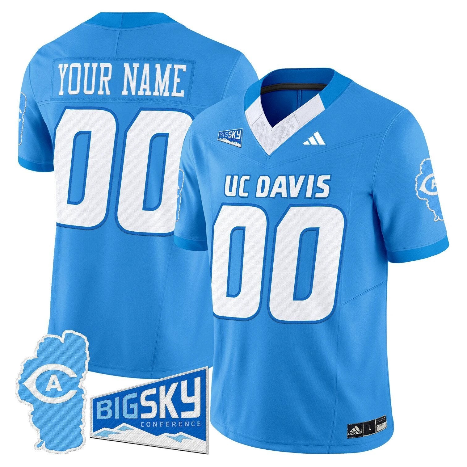 Custom UC Davis Aggies Jersey 2025 Lake Tahoe Patch Stitched by My Store NCAA Football Jerseys