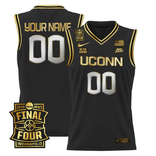Custom UConn Huskies Jersey Name, Number 2026 Final Four Patch Stitched by My store basketball
