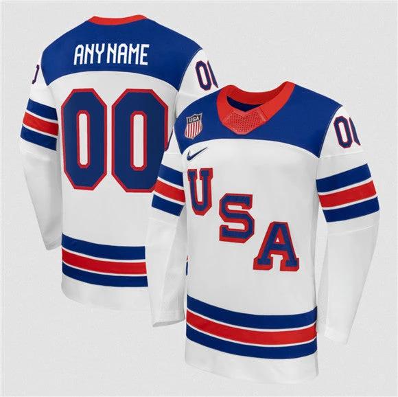 Custom USA Jersey Active Player Name and Number Premium 2026 All Stitched by Hockey David