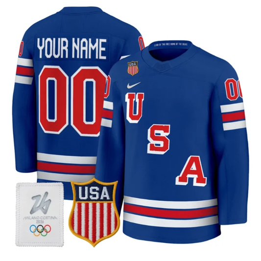 Custom USA Olympic Jersey Name, Number 2026 Premium Hockey All Stitched by Hockey David