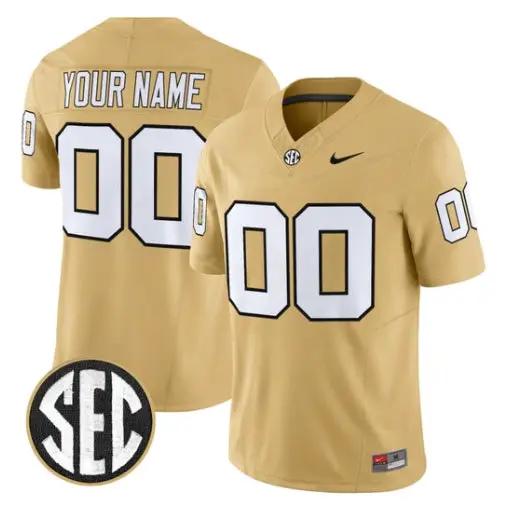 Custom Vanderbilt Commodores Jersey V2 Name, Number 2026 Stitched by My Store NCAA Football Jerseys