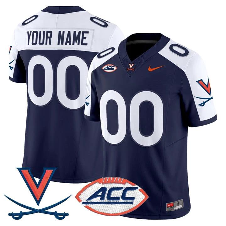 Custom Virginia Cavaliers Jersey Name, Number 2025 Vapor Limited Stitched by My Store NCAA Football Jerseys