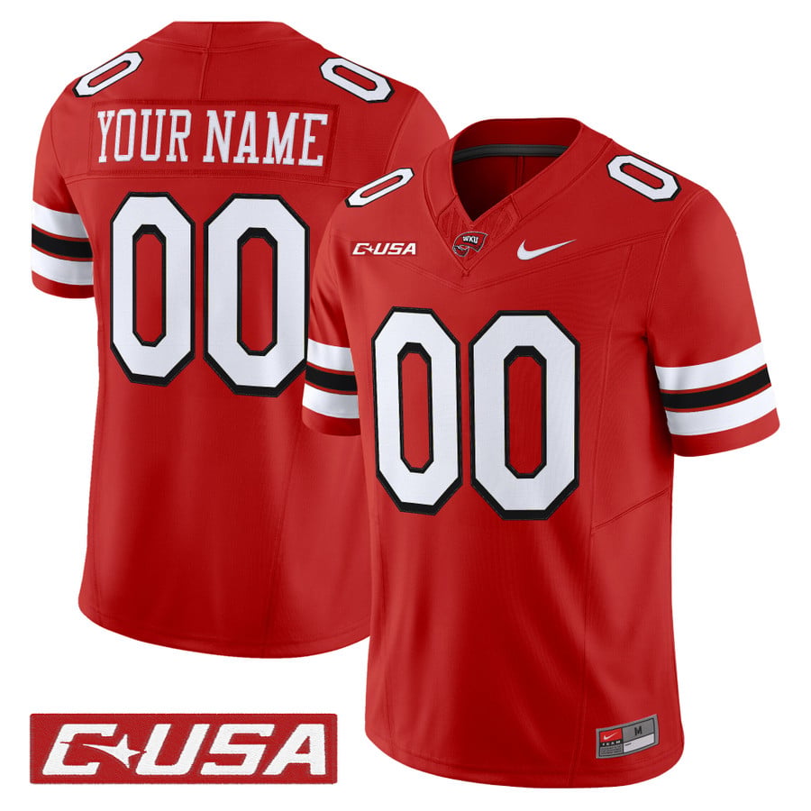 Custom Western Kentucky Hilltoppers Jersey 2025 Vapor Limited Stitched by My Store NCAA Football Jerseys