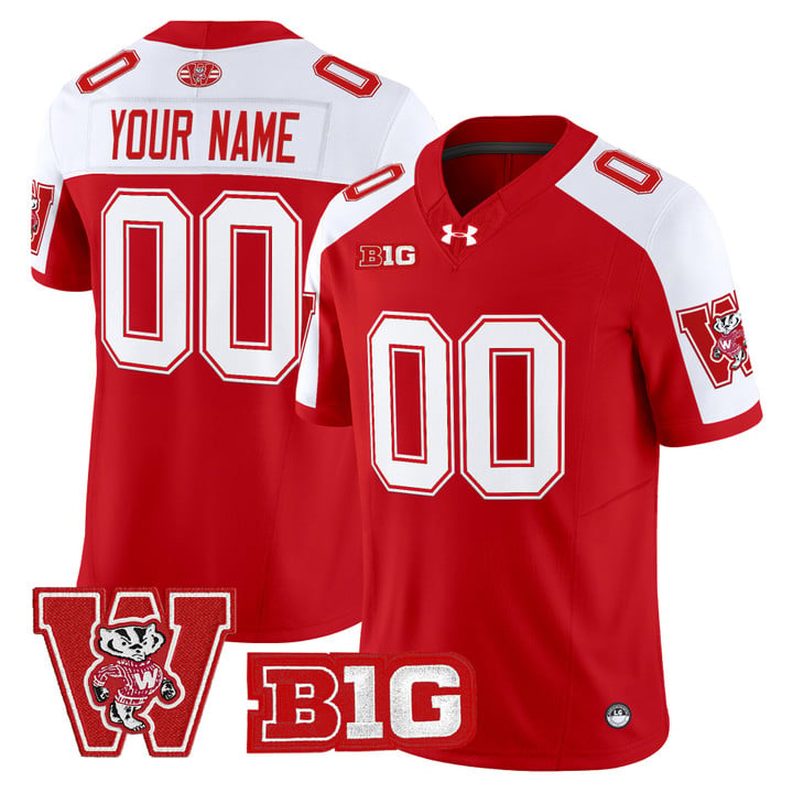 Custom Wisconsin Badgers Jersey Name, Number Throwback Stitched by My Store NCAA Football Jerseys