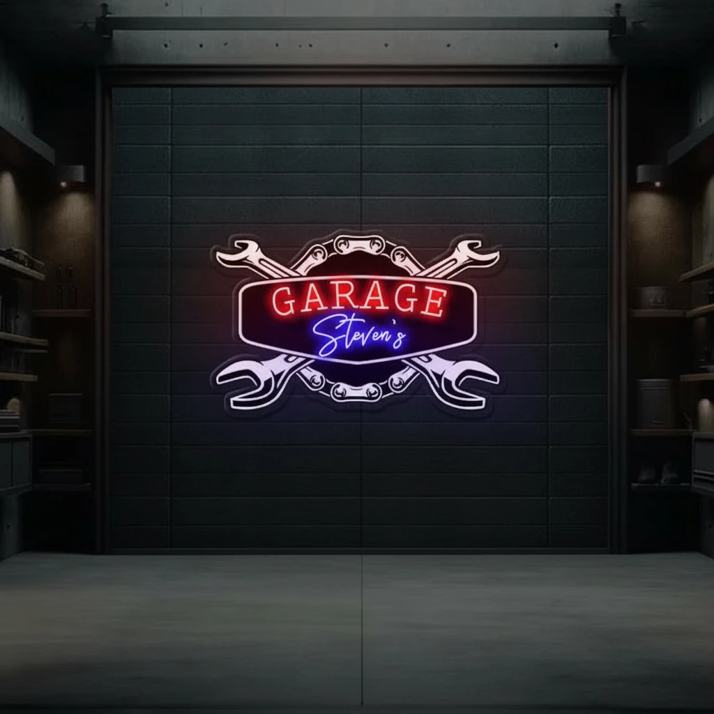Custom Workshop Neon Sign Garage Decor for Men by Neonchics