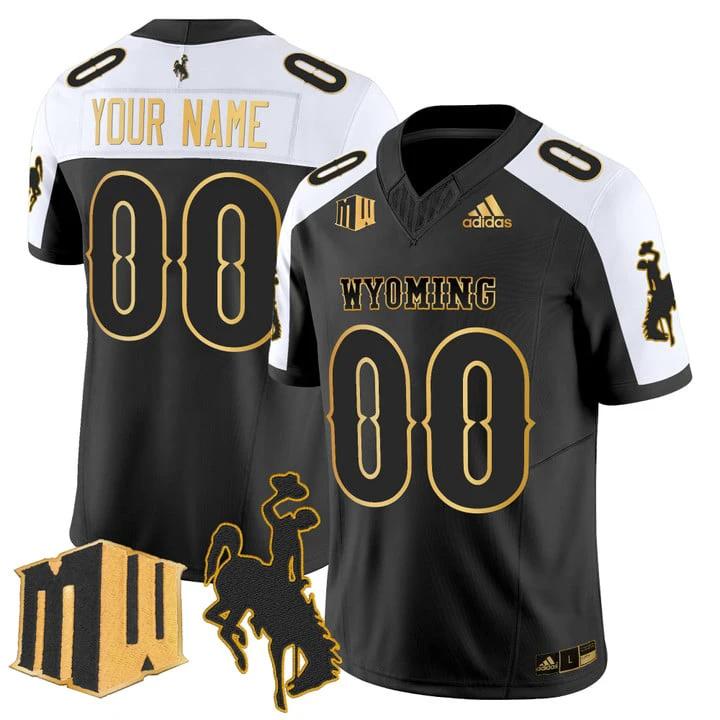 Custom Wyoming Cowboys Jersey 2025 Gold Vapor Limited Stitched by My Store NCAA Football Jerseys