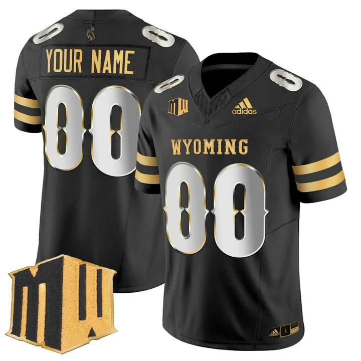 Custom Wyoming Cowboys Jersey 2025 Gold Vapor Limited Stitched by My Store NCAA Football Jerseys