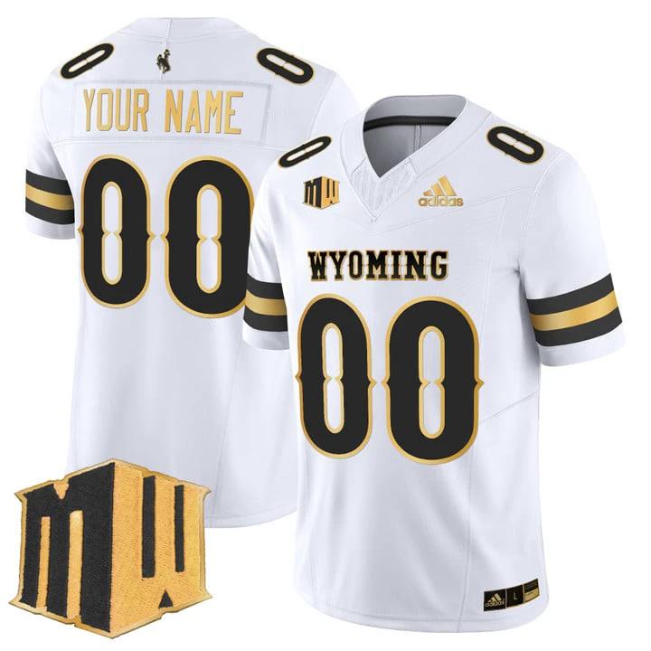 Custom Wyoming Cowboys Jersey 2025 Gold Vapor Limited Stitched by My Store NCAA Football Jerseys