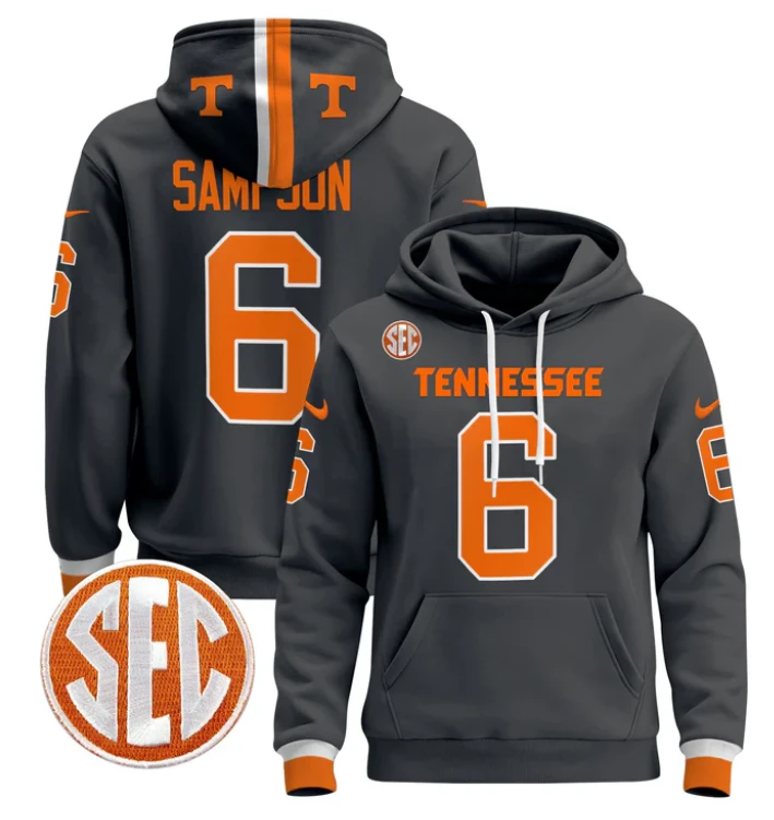 Dylan Sampson Hoodie #6 Tennessee Volunteers Pullover Stitched by Hoodie Pullover