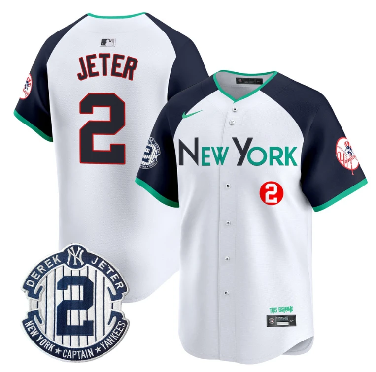 Derek Jeter Jersey #2 New York Yankees City Connect Vapor Premier Limited Stitched Alternate by My Store