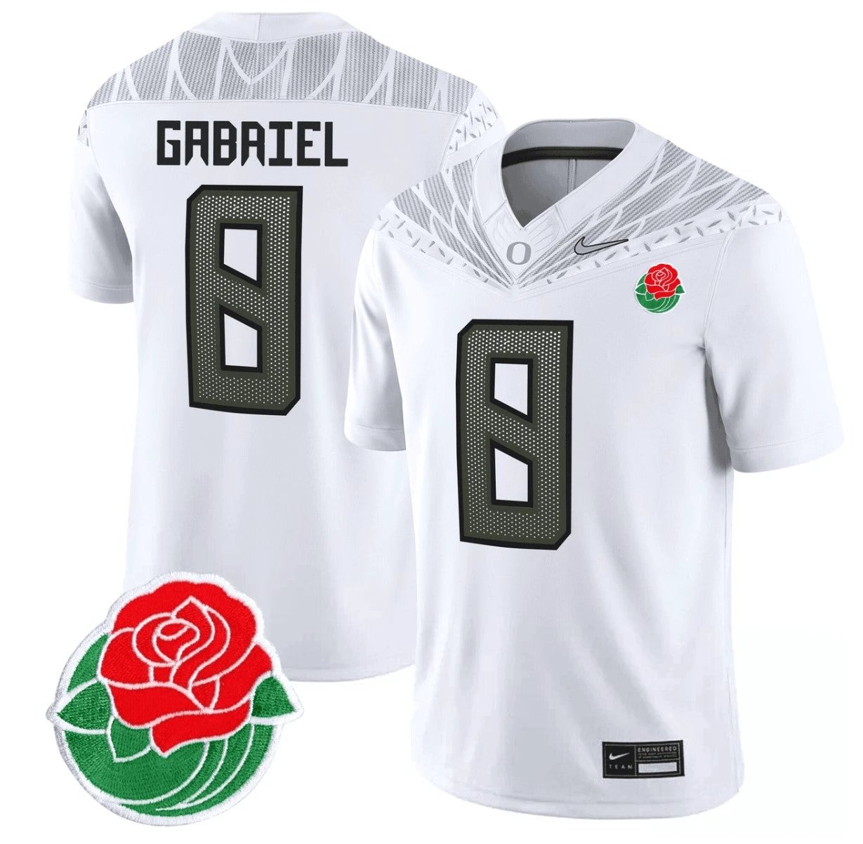 Dillon Gabriel Jersey #8 Oregon Ducks Rose Bowl Patch Vapor Football White by My Store